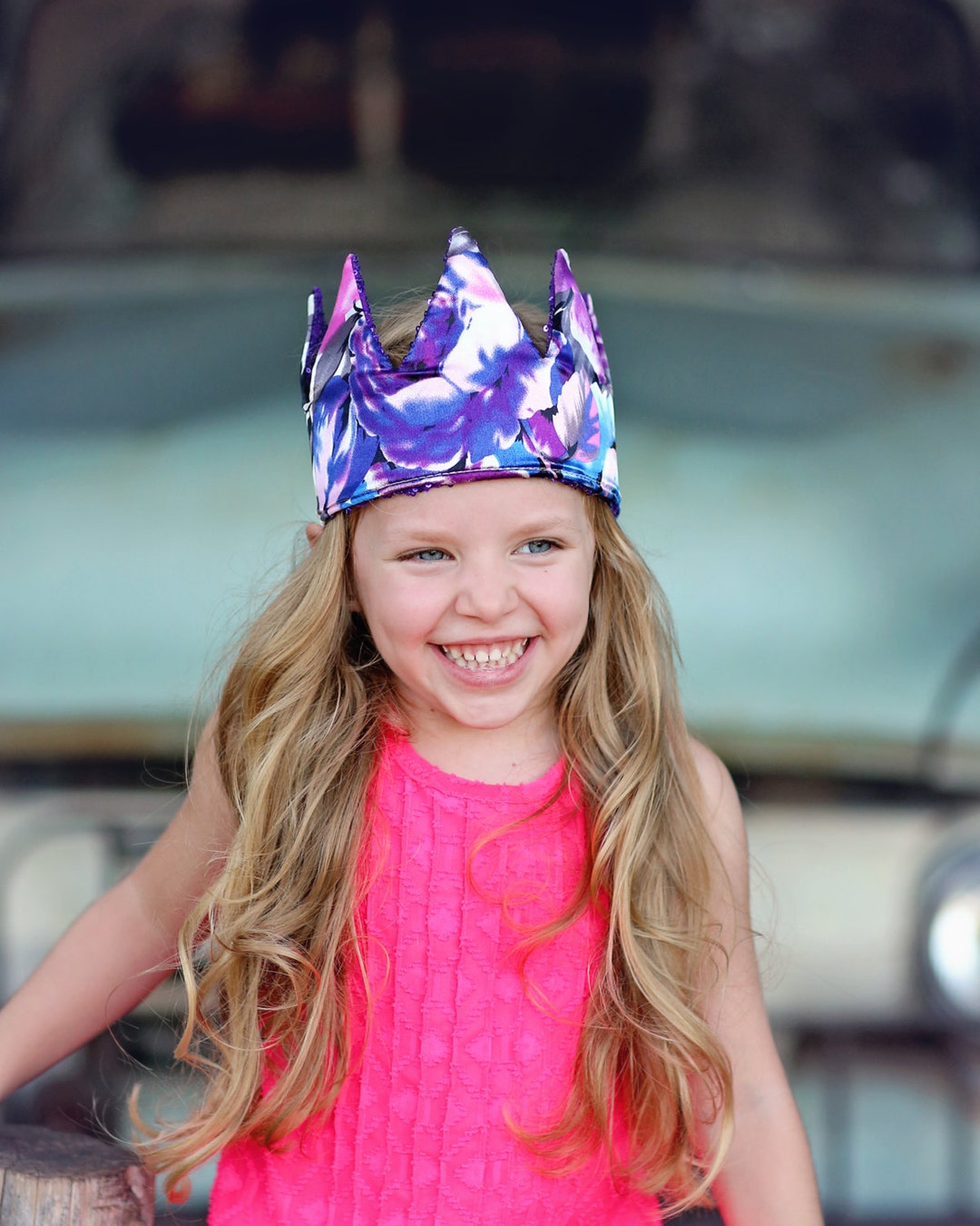 Dress up Crown Sequin Crown Birthday Crown Purple Floral Crown Reverse