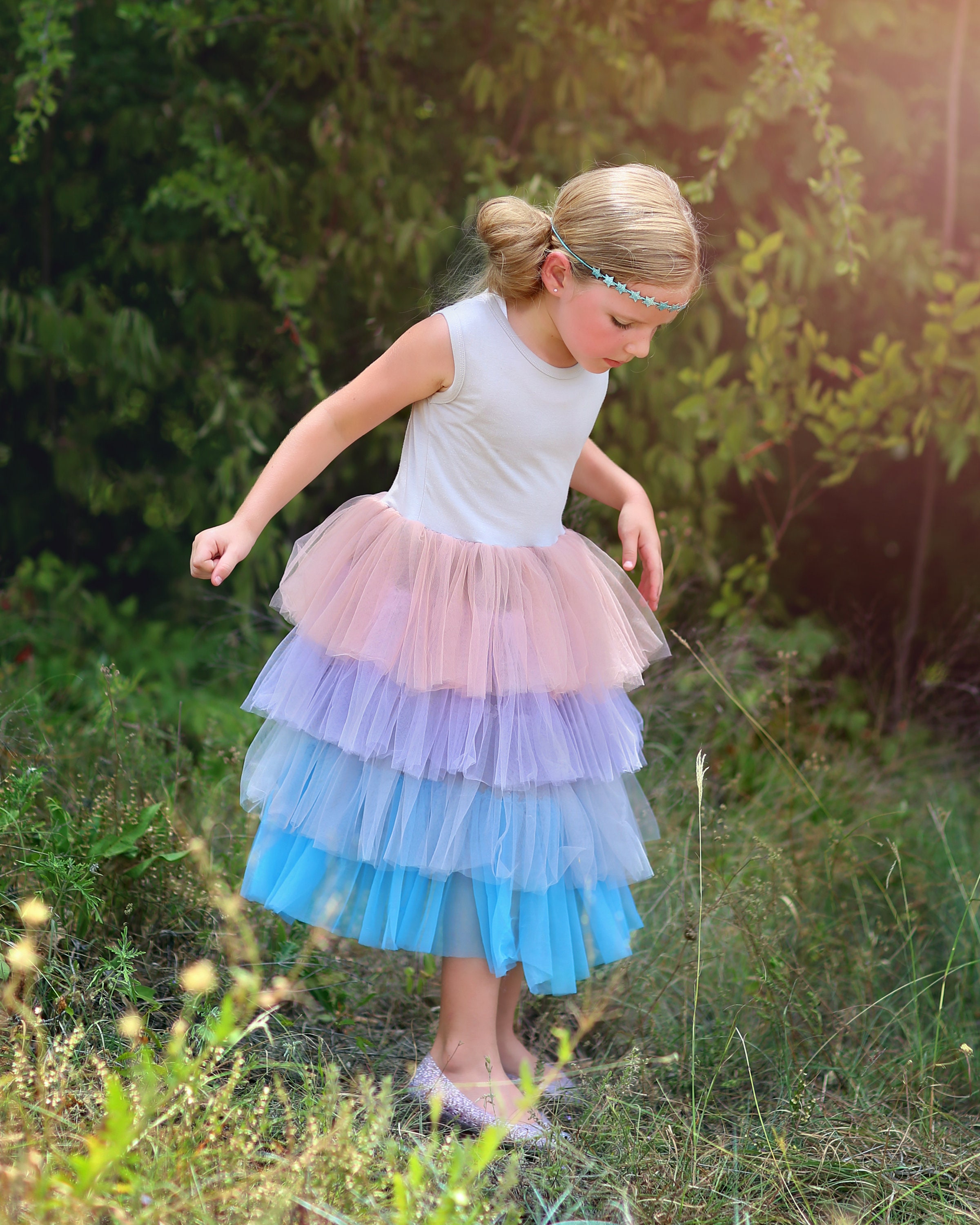 Pink and Blue Ombre Dress Long Pink Tutu Dress Pink and | Etsy