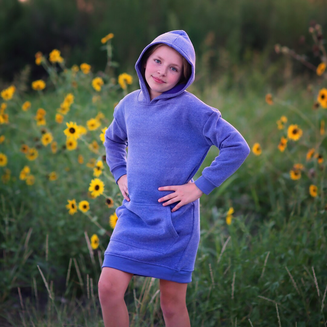 Blue hooded dress discount