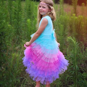 High Low Tulle Flower Girl Dress Princess Birthday Outfits, Fluffy Party Dress for Special Occasions, Gift for Girls, Tulle Flower Girl image 2