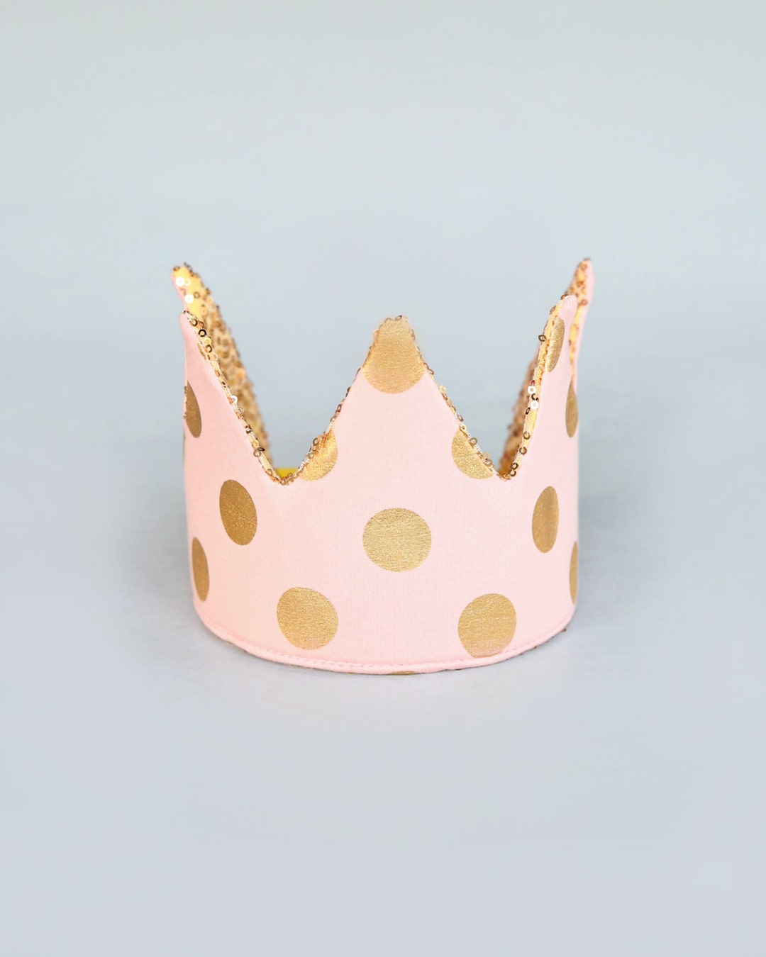 Dress up Crown Sequin Crown Birthday Crown Blush and Gold Polka Dots