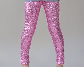 Pink Sequin Pants - Pink Leggings - Pink Sequin Leggings - Pink Glitter Pants - Pink Sparkle Pants