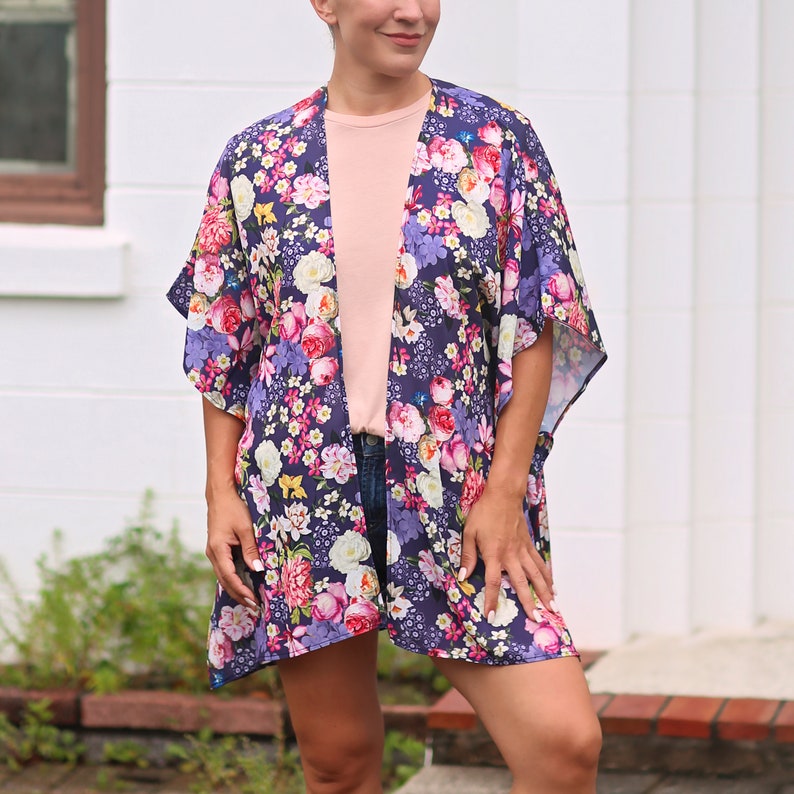 Mom and Daughter Boho Flower Dress Kimonos Floral Print Summer Cardigan Robes, Perfect for Beach & Home, Great Mother's Day Gift image 8