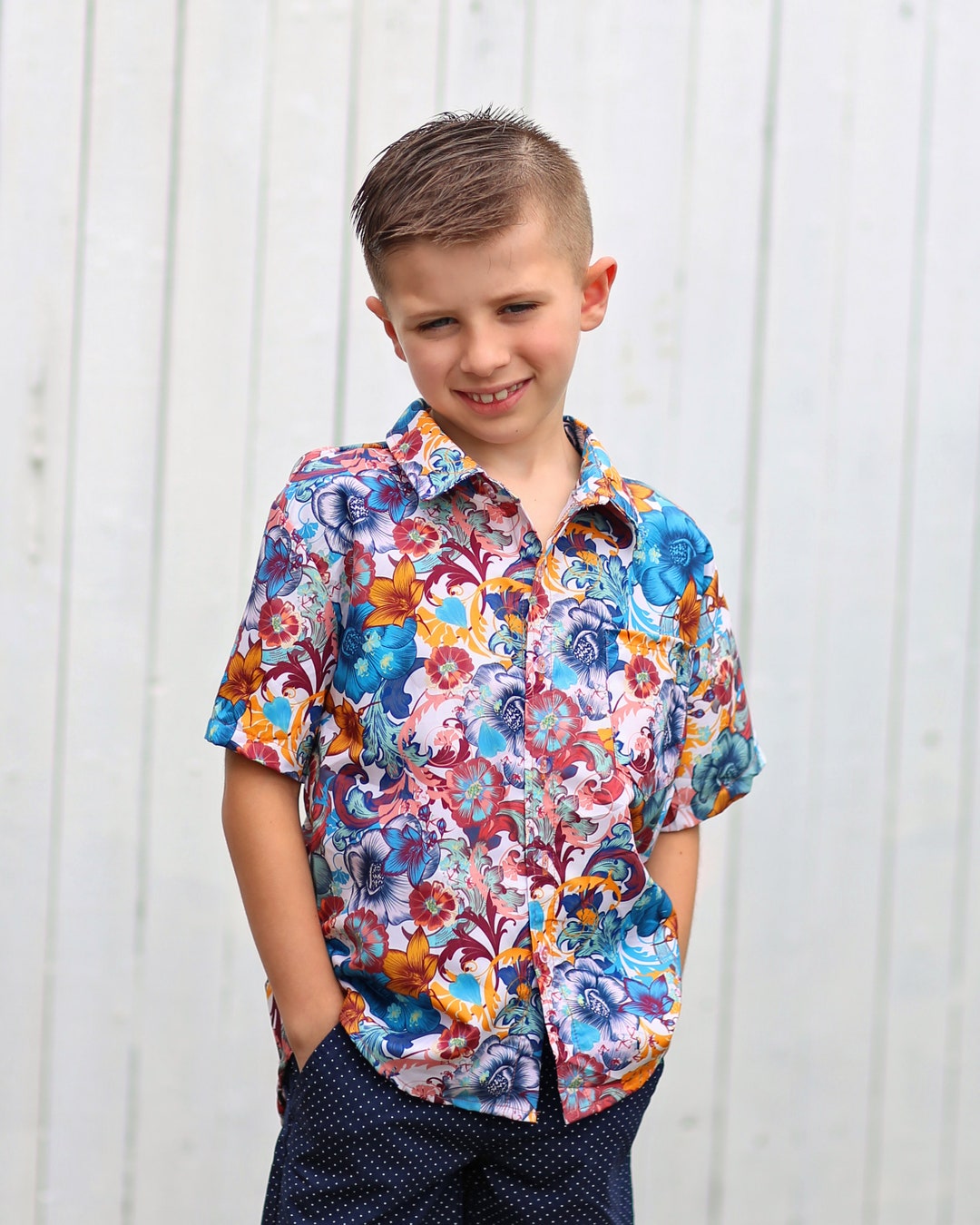 youth dress shirts Black N Bianco Signature Boys' Button Down Sateen Dress Shirt in Gray