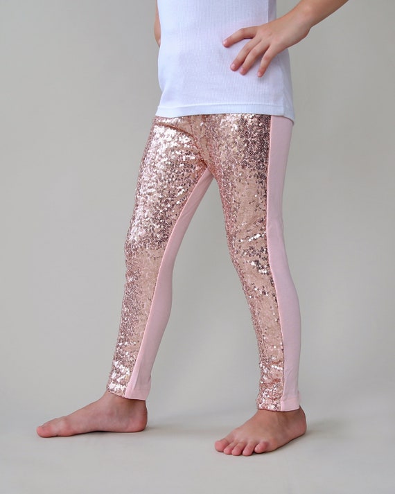 Rose Gold Sequin Pants Rose Gold Leggings Rose Gold Sequin