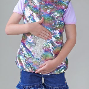 Pastel Rainbow Reversible Sequined Shirt - Rainbow Sequin Shirt - Pastel Sequined Shirt - Magic Sequin Shirt