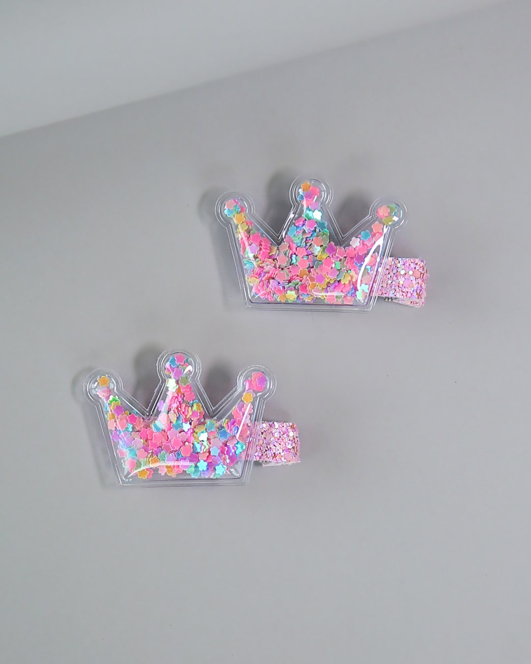 Crown Confetti Hair Clip Pair Sequin Hair Clips Confetti Hair Clips
