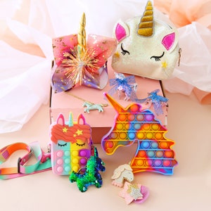 Unicorn Happy Birthday Box Gift Set- Valentines gift box, kids gift basket, surprise box, fidget gift, gifted box for her, friend gift box