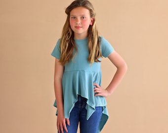 Teal Boho Shirt - Turquoise High Low Shirt - Teal Blue Shirt - Teal Blue Tunic Shirt