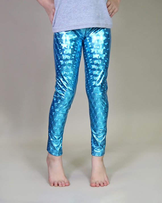 Aqua Holographic Leggings Aqua Leggings Turquoise Holographic Pants Aqua  Holographic Metallic Pants 
