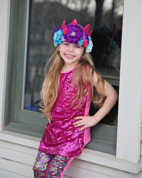 Flower Rainbow Dress up Crown - Birthday Crown - Flower Birthday