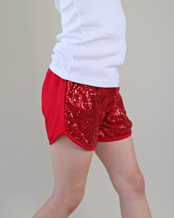 Red Sequined Shorts Red Sequin Shorts 
