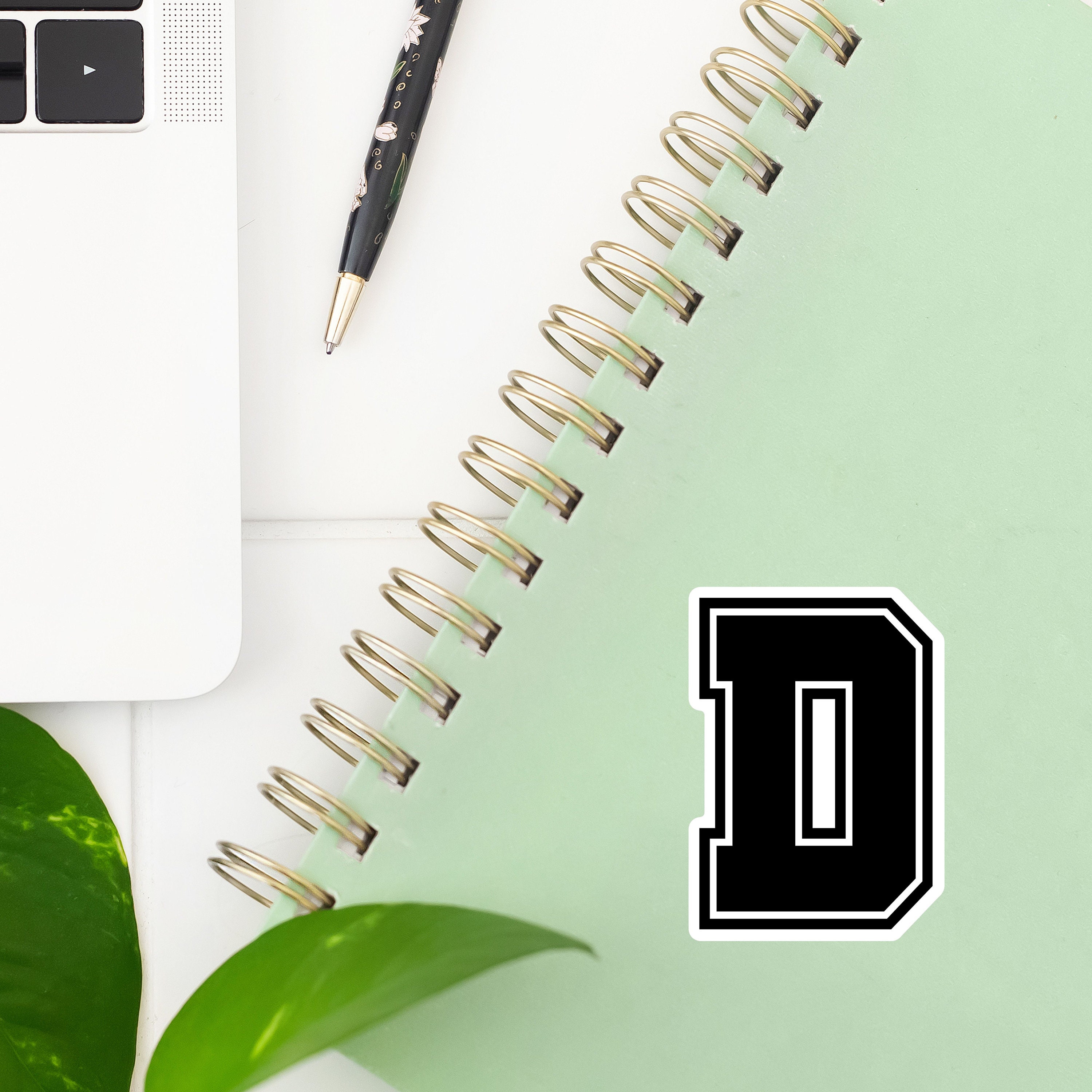 D Letter Sticker- Tumbler Sticker, Decal, Laptop Sticker, Water Bottle ...