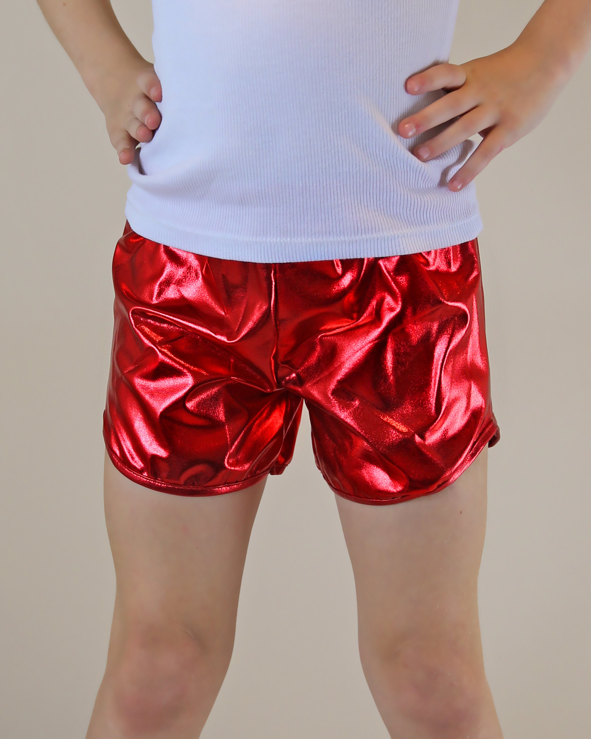 Red Metallic Shorts