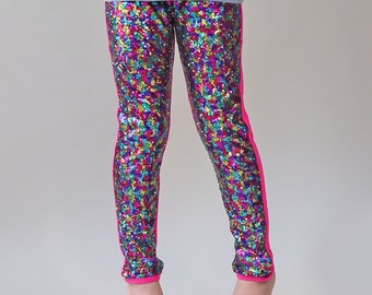 rainbow sequin leggings