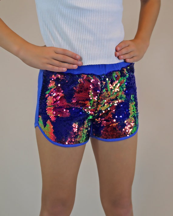 Hot Pink Reversible Sequined Shorts 
