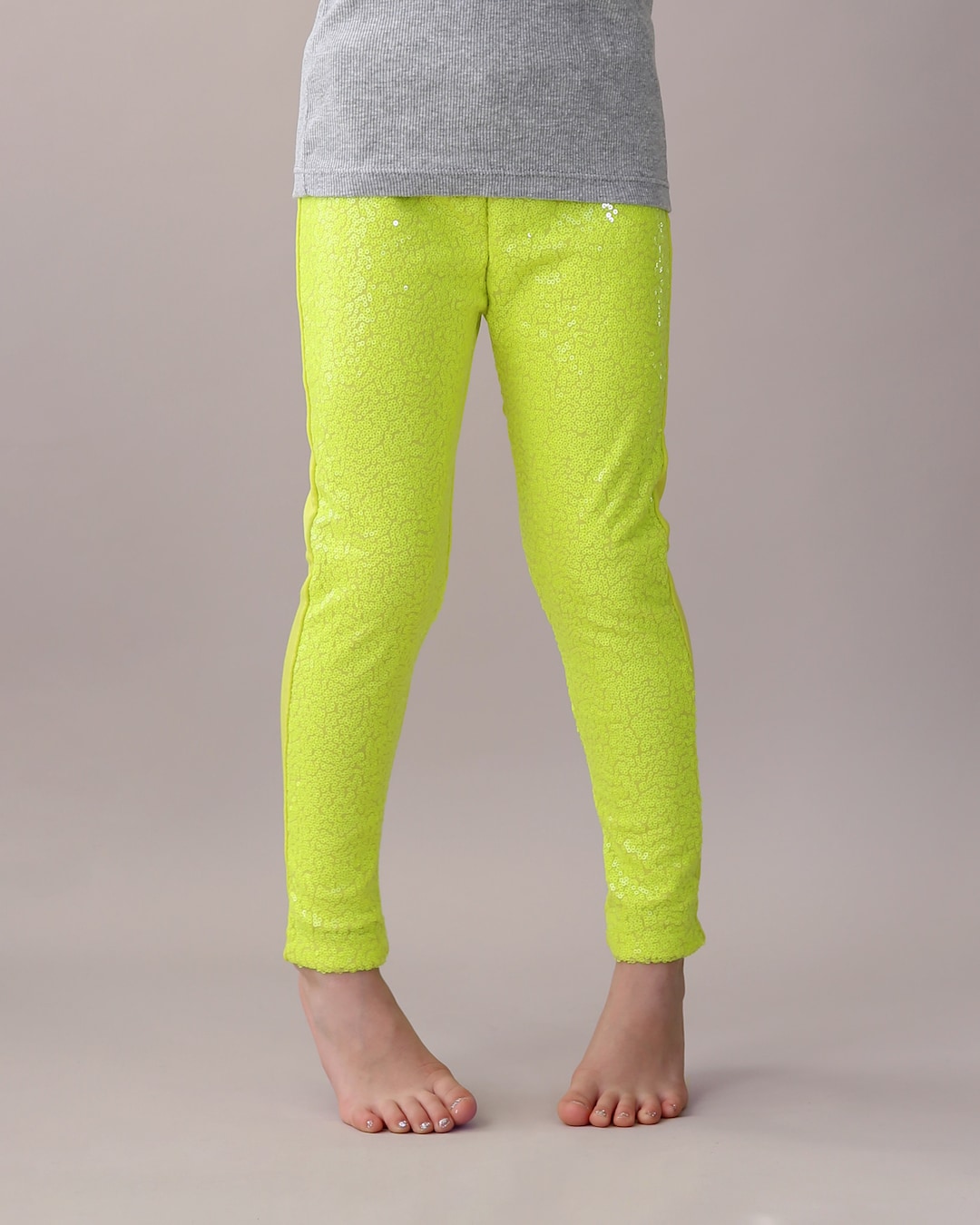 Neon Yellow Sequin Pants yellow Leggings Neon Yellow Sequin Leggings
