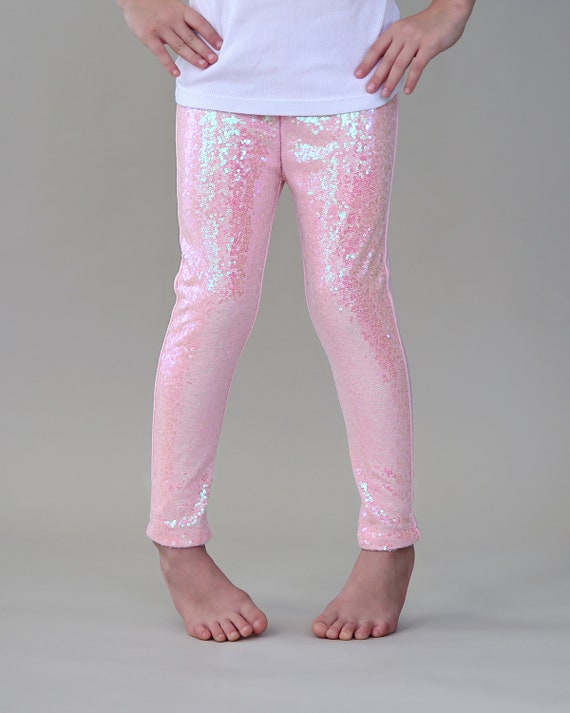 Buy Ballerina Pink Sequin Leggings Pink Metallic Shiny Sparkly Glittery  Sequin Leggings Gift-for-her, Cheer, Dance Pants, Costume Leg Gings Online  in India 
