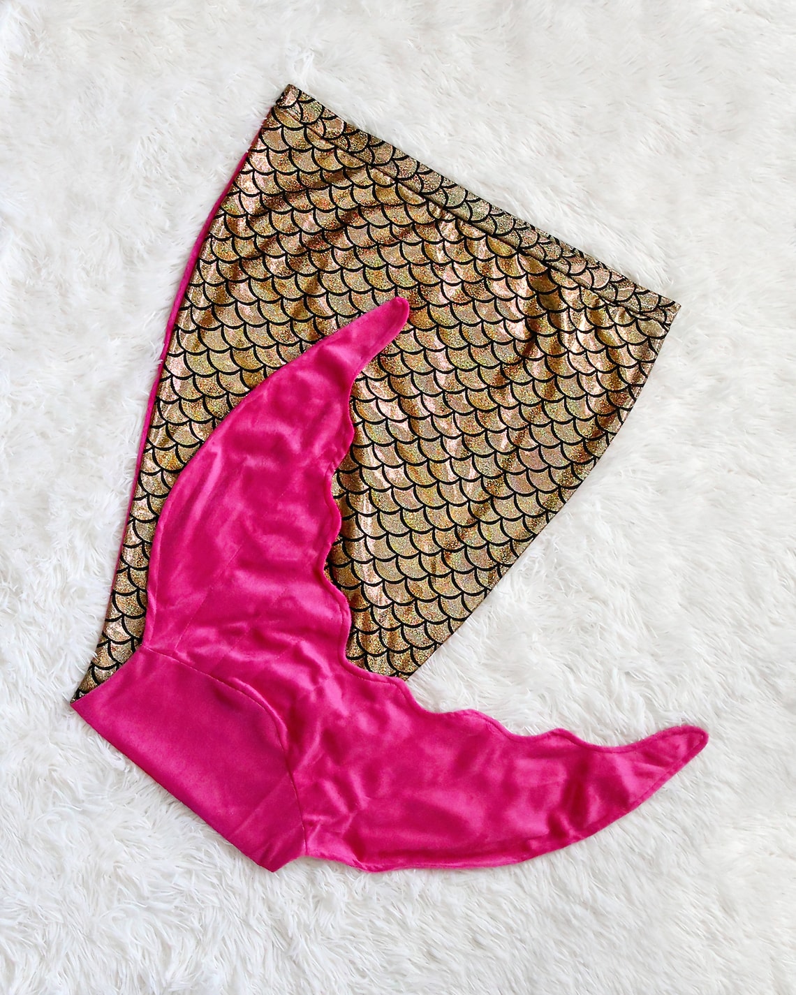 Gold and Hot Pink Mermaid Tail Blanket Mermaid Blanket Etsy