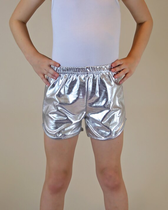 Silver Metallic Shorts Metallic Shorts 