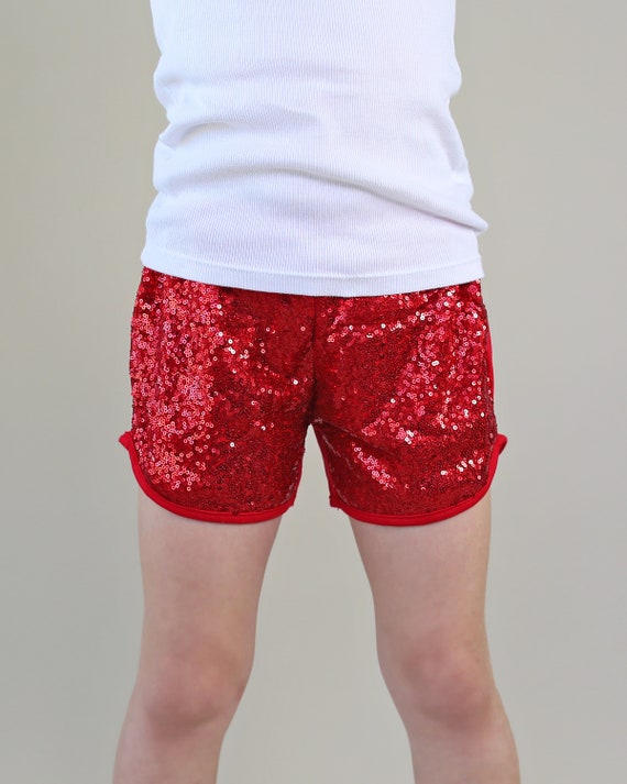 proposición heroína Rodeado Pantalones cortos de lentejuelas rojas Pantalones cortos de - Etsy España