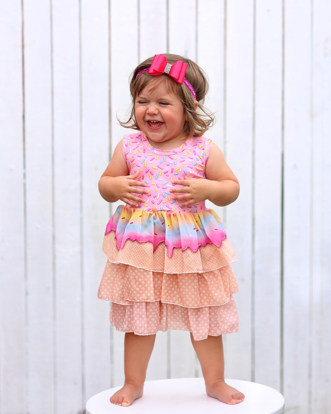 Ice Cream Cone Dress Girls Tutu Dress Birthday Sprinkle Etsy