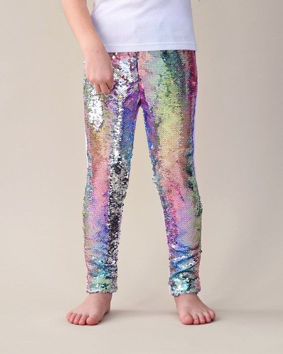 Pastel Rainbow Reversible Pants Rainbow Flip Leggings Pastel