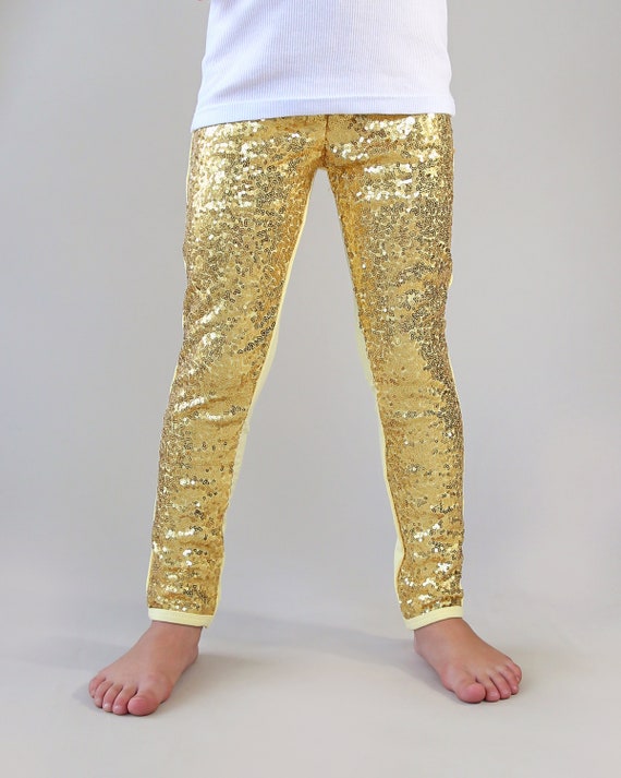 Gold Pailletten Hose Gold Leggings Gold Pailletten Leggings - .de