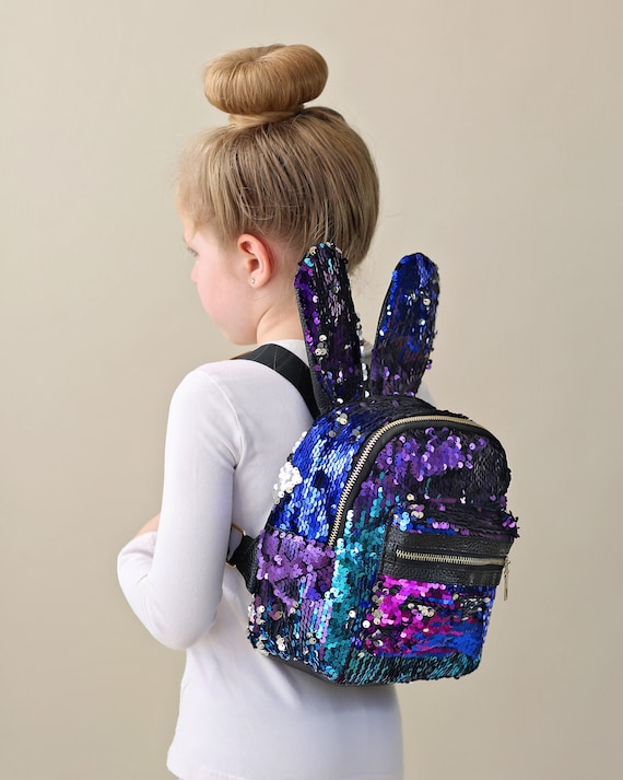 Mochila de conejito azul y morado Mochila de conejito Bolsa de conejito Mochila de lentejuelas reversible Mochila de lentejuelas Bolsa de lentejuelas Etsy Espana
