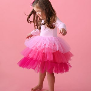 Robe de demoiselle d'honneur en tulle rose tenues d'anniversaire de princesse, robe de soirée duveteuse pour des occasions spéciales, cadeau pour fille, bouquetière digne des tours image 7