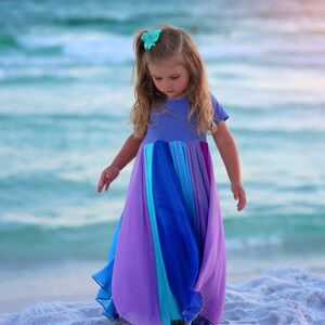 Purple Floor Length Chiffon Bohemian Junior Twirl Maxi Dress Wedding, Flower Girl, Boho Beach, Comfortable, Photoshoot, Birthday, Party image 10