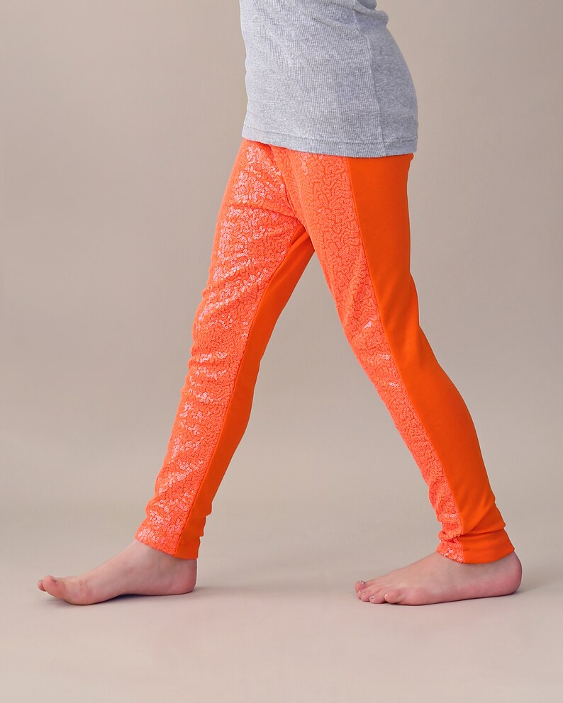 orange sequin pants