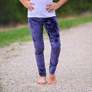 Velvet Deep Blue Cropped Leggings - Limited