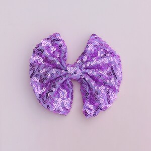 Lavender Sequin Bow Clip- Sequin Bow Clip, Lavender Sequins, Purple bow clip, Lavender Bow Clip, Cheer bow clip, Dance Bow Clip, Birthday