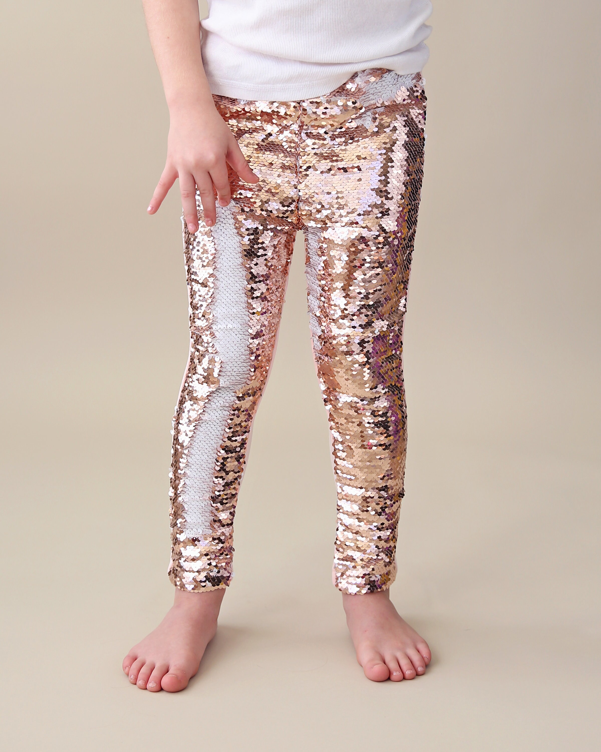 rose gold sequin pants