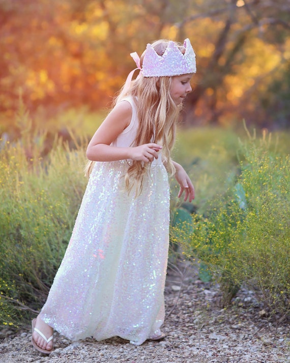 White Sequin Dress Long White Dress sequin Tank Dress Birthday