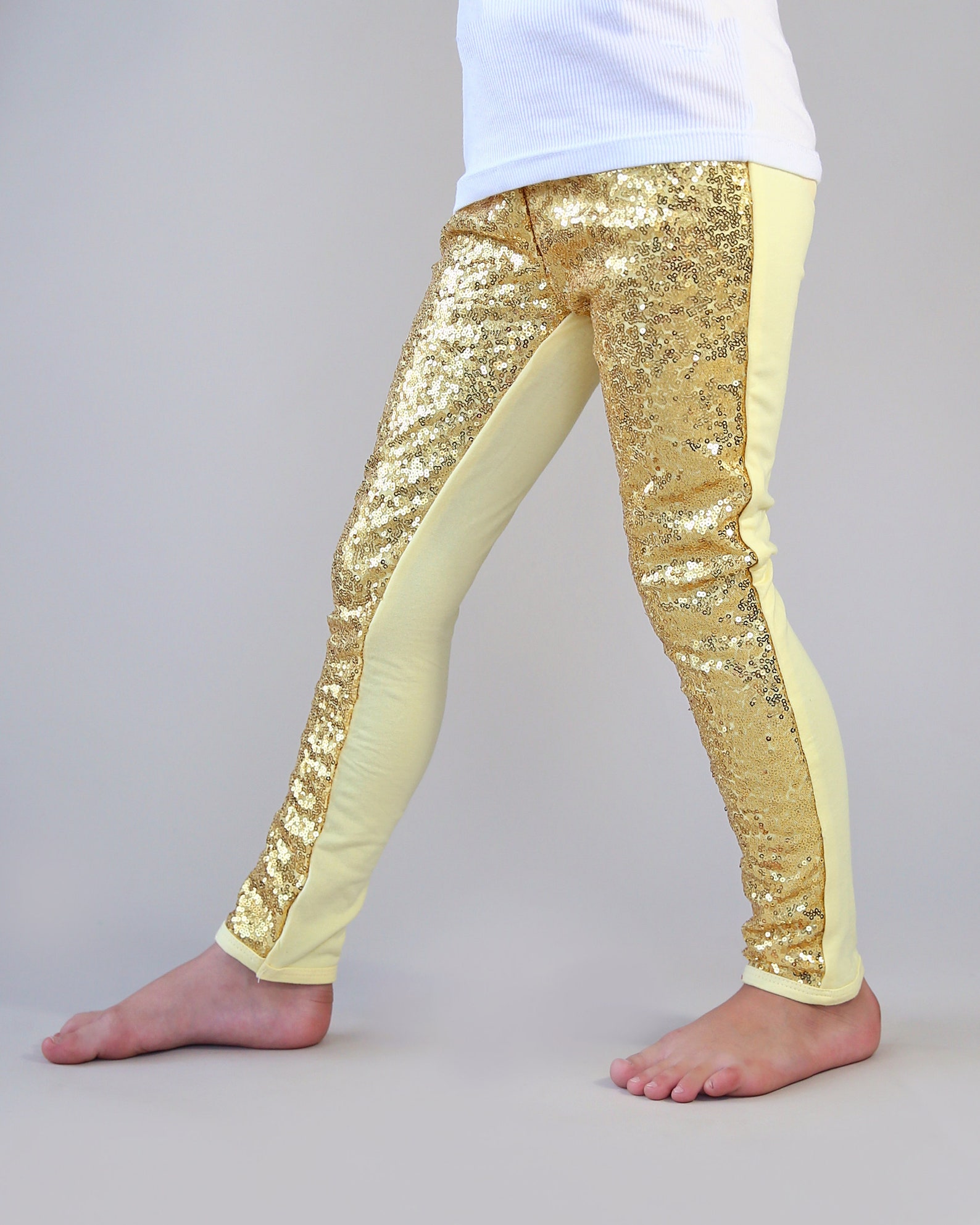 gold sequin pants