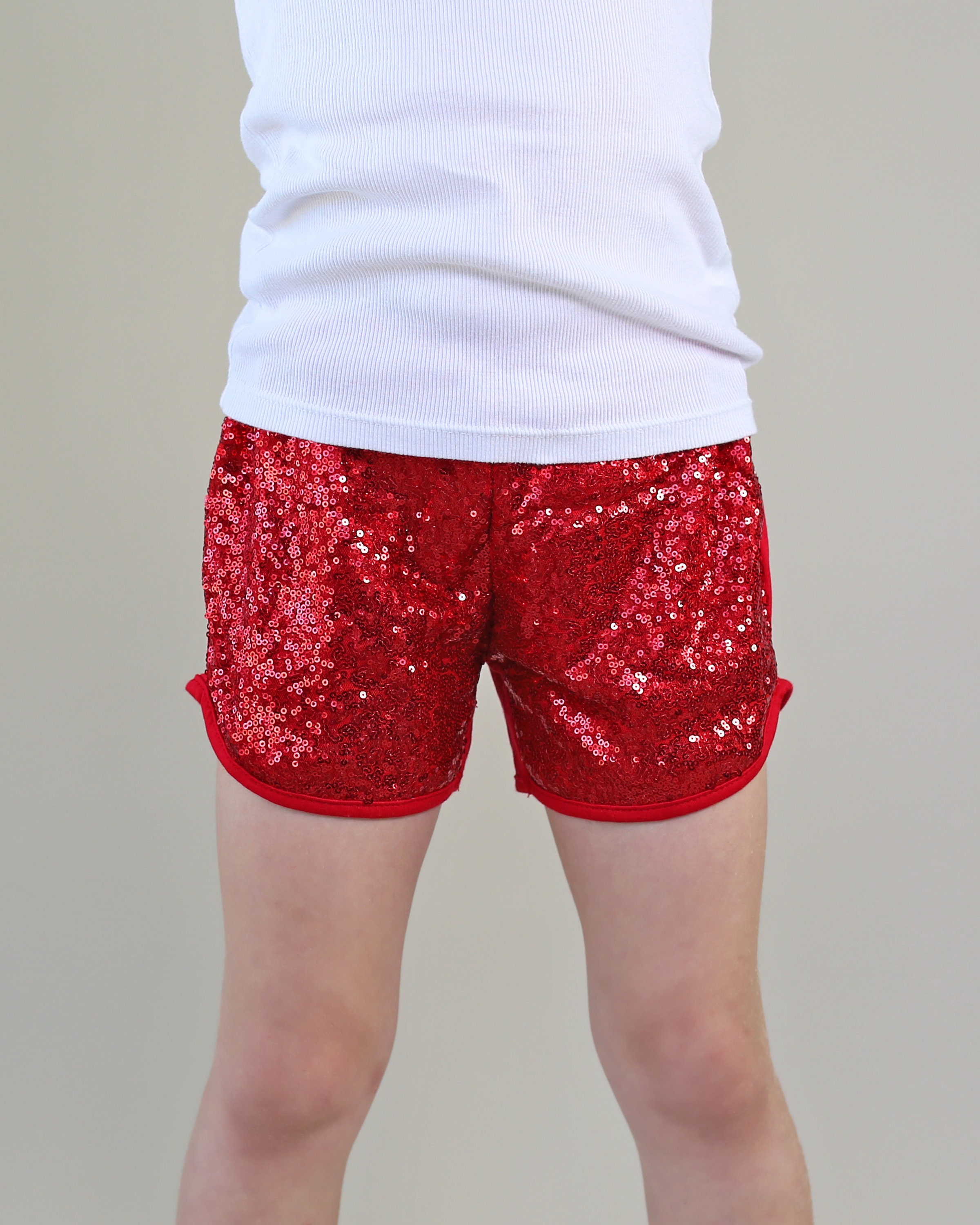 Red Sequined Shorts Red Sequin Shorts 