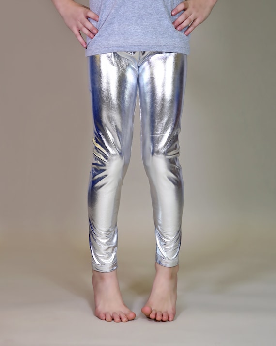 Childrens silver leggings hotsell