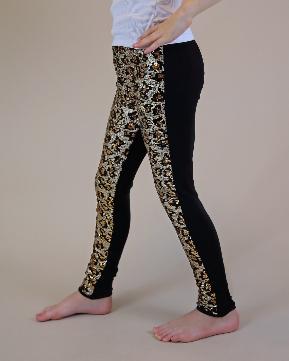 leopard sequin leggings