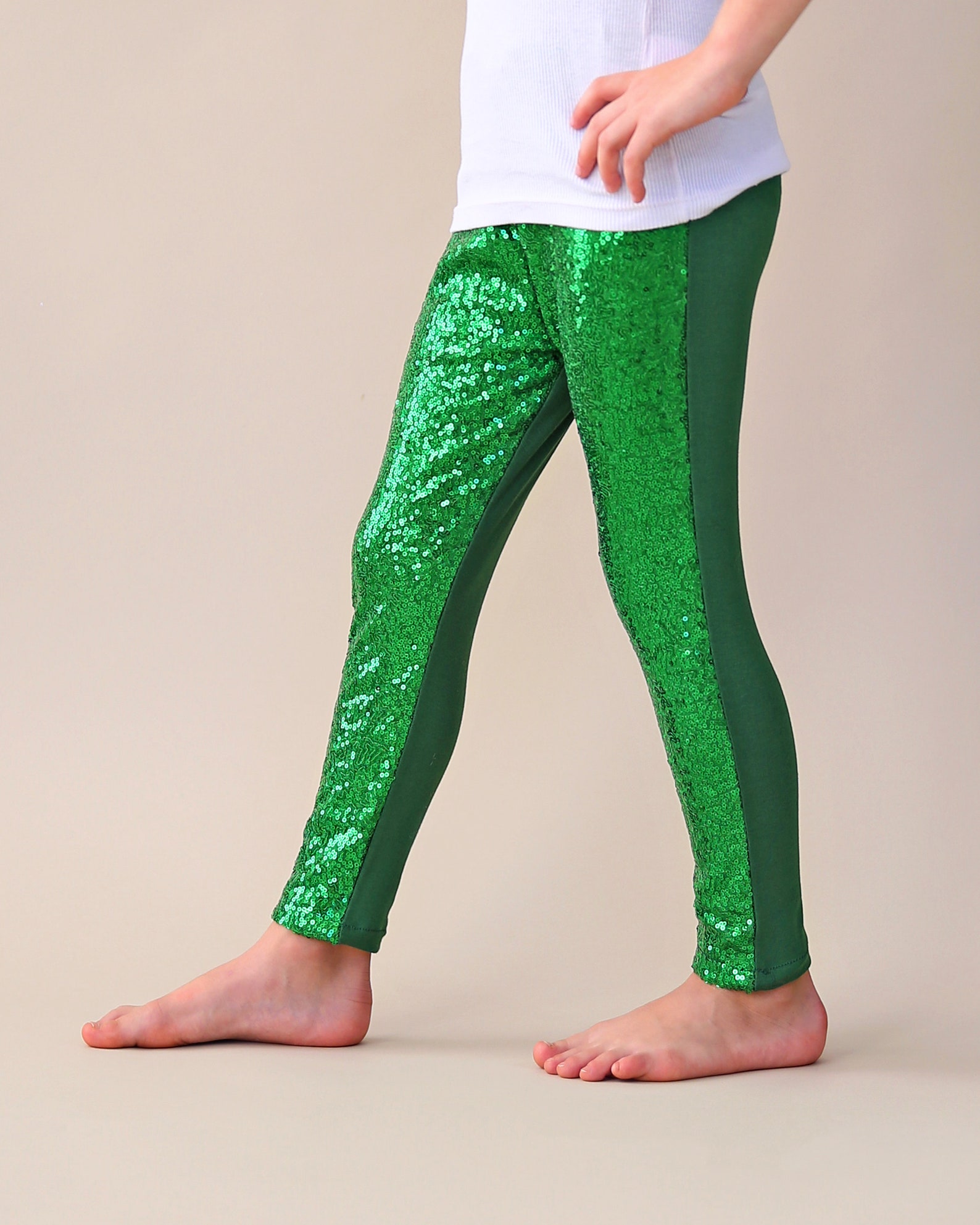 emerald green sequin pants
