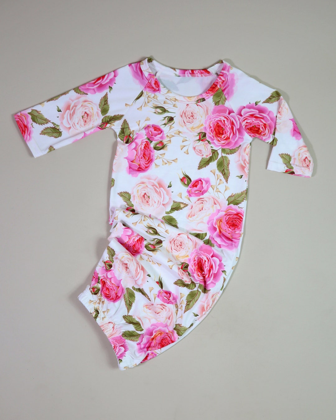 Floral Gown for Baby Baby Gown, Open Bottom Gown, Sleepsuit, Hospital