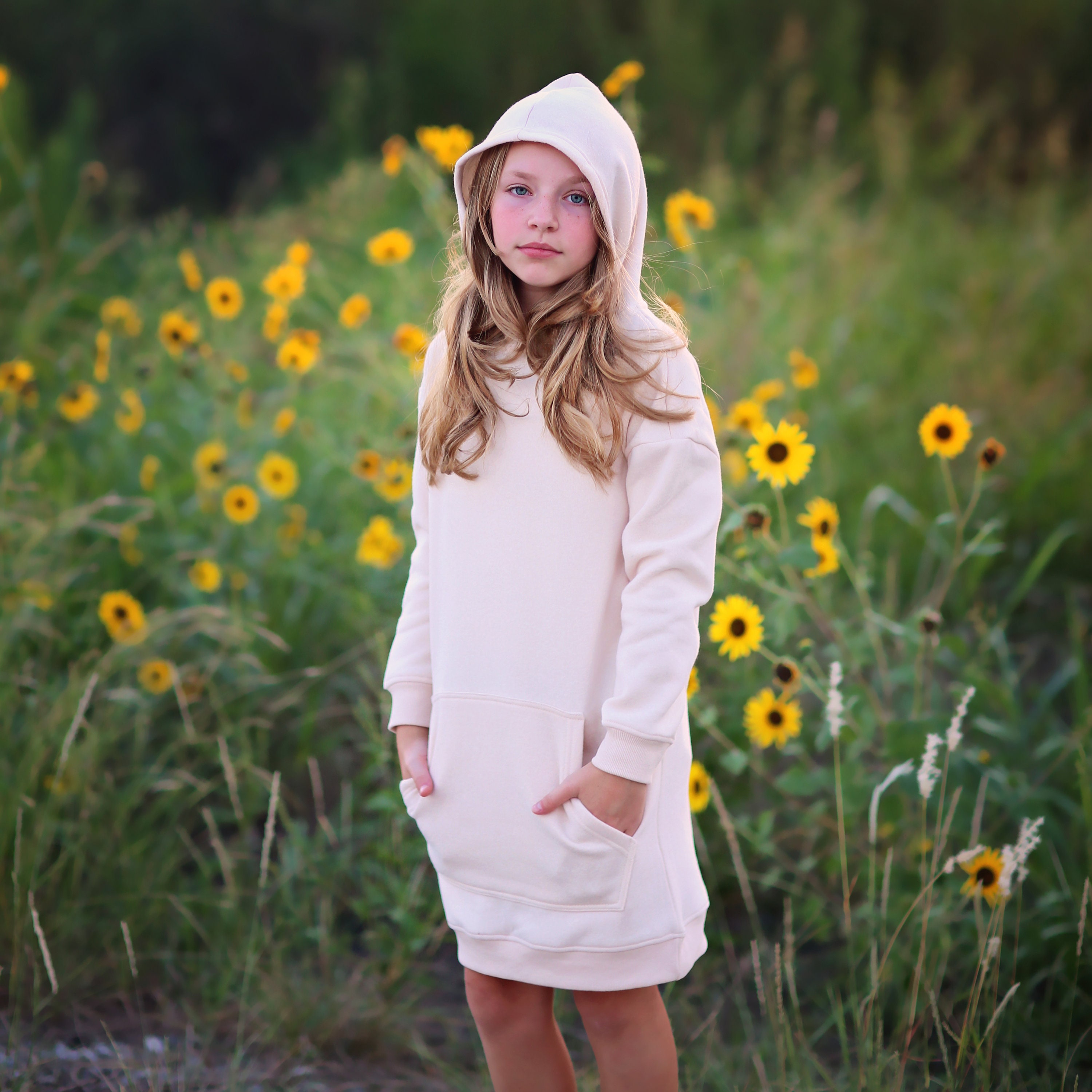 Girls Cream Hoodie Dress off White Dress Beige Hoodie - Etsy Denmark