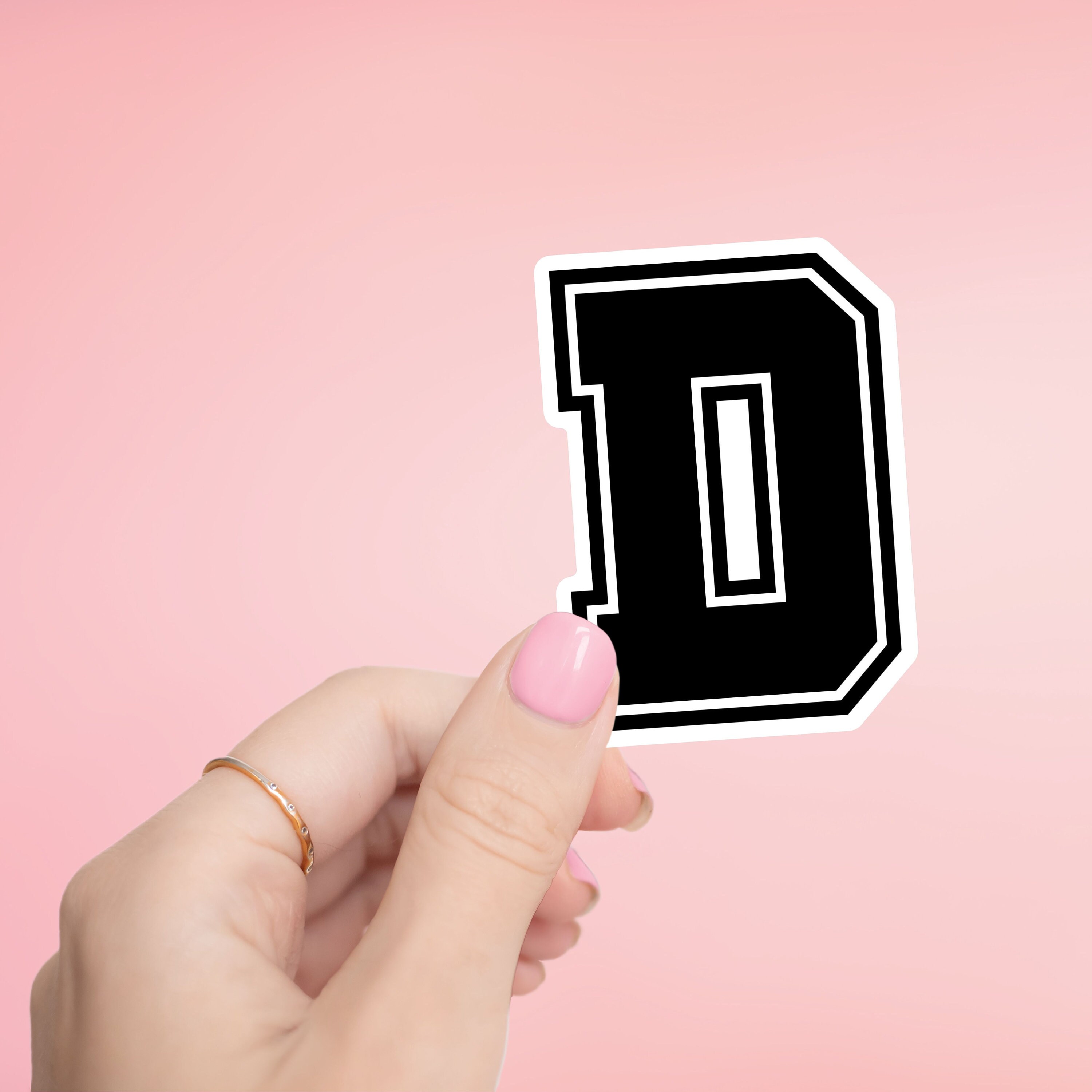 D Letter Sticker- Tumbler Sticker, Decal, Laptop Sticker, Water Bottle ...