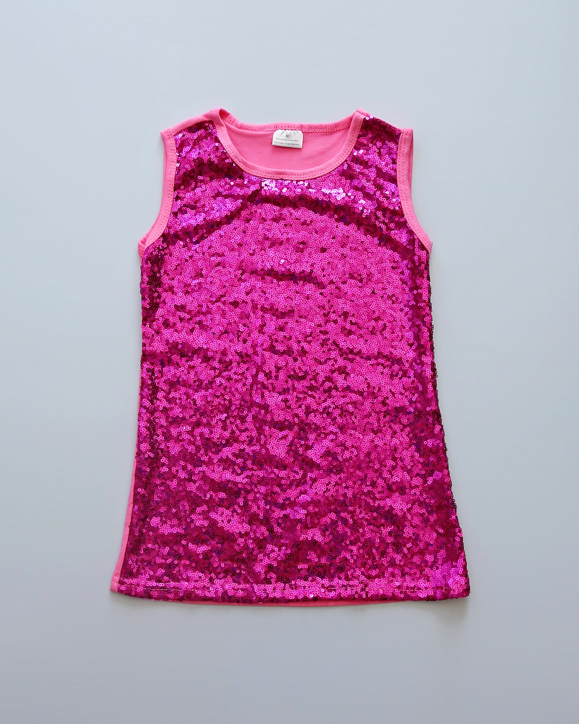 Girls Sequin Hot Pink Tunic Dress- Hot Pink Sequin Tunic, Sequin Shift Dress, Birthday Dress, Party Dress, Sequin Tank Dress, Hot Pink Dress