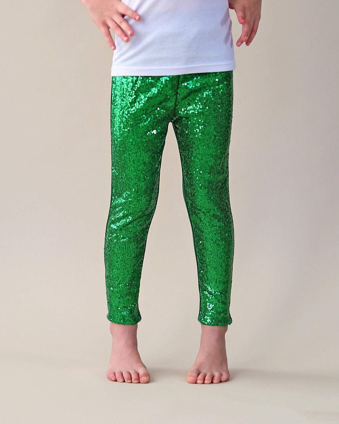 emerald green sequin pants