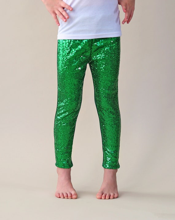 Green Sequin Pants Emerald Green 