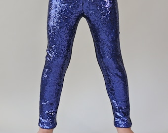 Navy Sequin Pants - Navy Leggings - Navy Sequin Leggings - Blue Sequin Pants