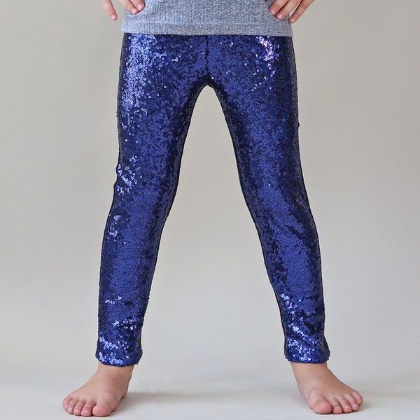 Navy Sequin Pants - Navy Leggings - Navy Sequin Leggings - Blue Sequin Pants