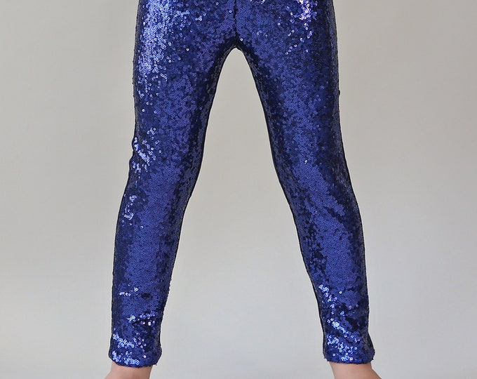 Navy Sequin Pants Navy Leggings Navy Sequin Leggings Etsy